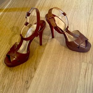 Christian Louboutin brown strappy heels